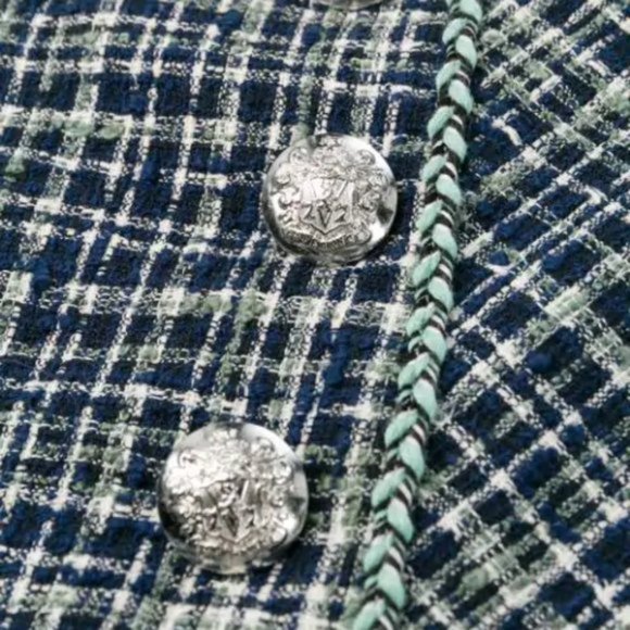 NWT Veronica Beard navy blue plaid mini skirt, 8 - Picture 13 of 16